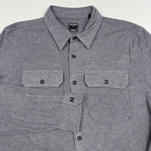 Todd Snyder Shirt Mens Large Blue Cotton Twill Overshirt Button Front Pockets